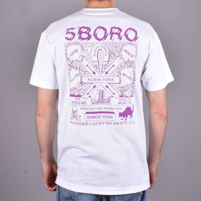 Fiveboro Skateboards Lucky NY Skate T-Shirt - White