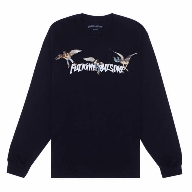Fucking Awesome Angel Stamp Long Sleeve Skate T-Shirt - Black