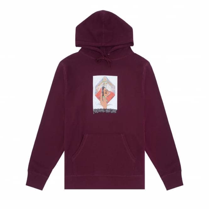 Fucking Awesome Dill Mirror Painting Hoodie - Maroon