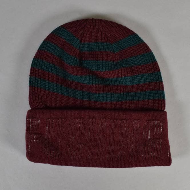 Fucking Awesome FA World Striped Beanie - Maroon/Green