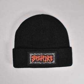 Gasmask Script Patch Beanie - Black