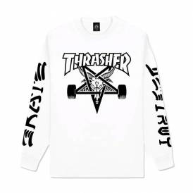 Goat Destroy Long Sleeve Skate T-Shirt - White 