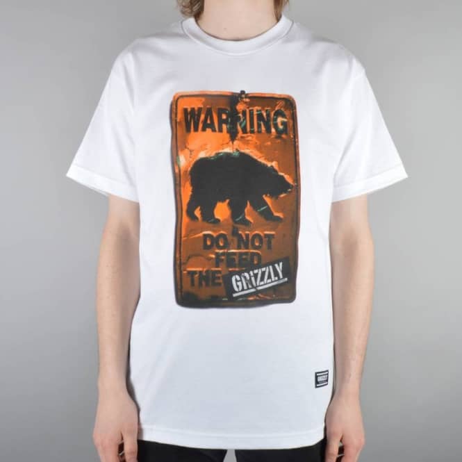 Grizzly Griptape Do Not Feed The Bears Skate T-Shirt - White