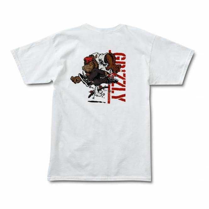 Grizzly Griptape On The Loose Skate T-Shirt - White