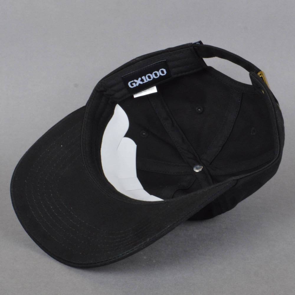 GX1000 One Liner Strapback Cap - Black - SKATE CLOTHING from