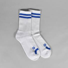Happy Sad Rib Socks - White/Blue