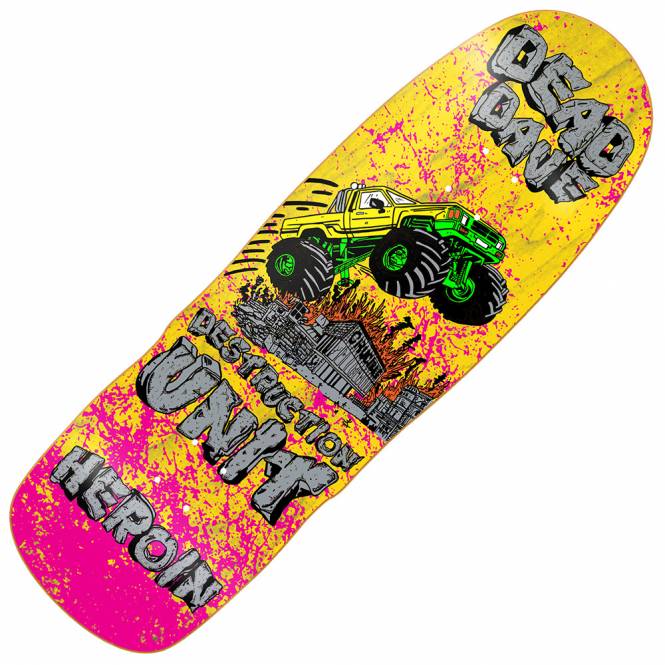 Heroin Skateboards Dead Dave Knock Off (Yellow Stain) Skateboard Deck 10.1
