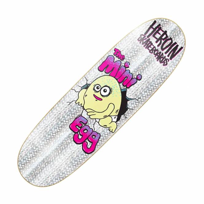 Heroin Skateboards Mini Egg Foil Holo Skateboard Deck 8.38”