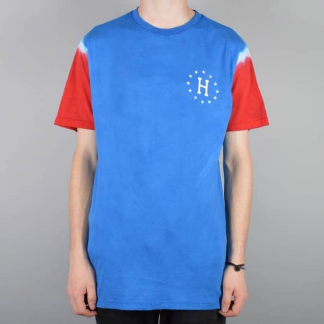 HUF 12 Galaxy Sleeve Wash T-Shirt - Royal/Red
