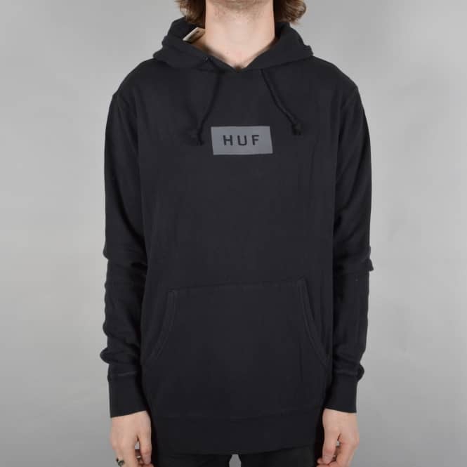 HUF Bar Logo Overdye Pullover Hoodie - Black