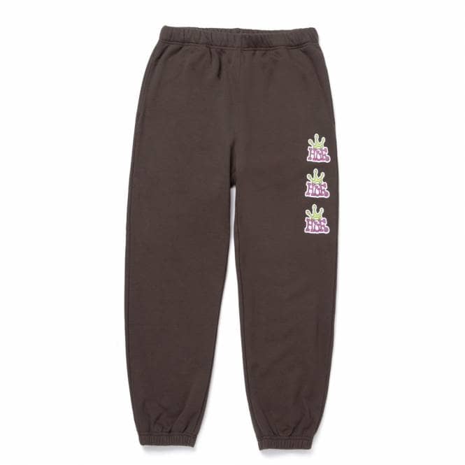 HUF Crown Stack Fleece Pant - Chocolate Brown