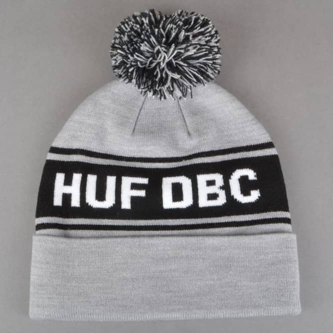 HUF DBC Pom Beanie - Grey Heather/Black