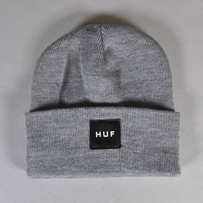 HUF Essentials Box Logo Beanie - Grey Heather