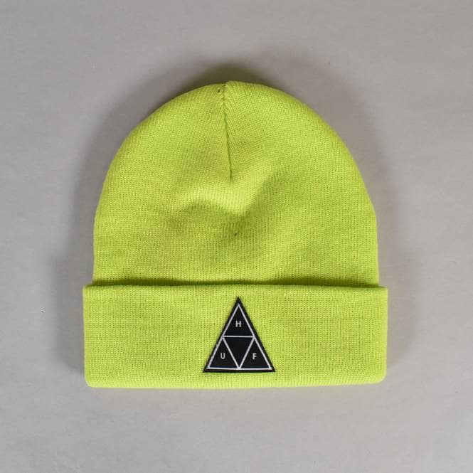 HUF Essentials Triple Triangle Cuff Beanie - Bio Lime