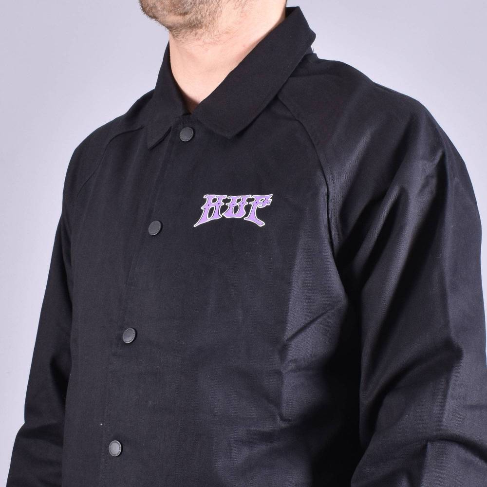 HUF Info Warfare Coaches Jacket - Black - SKATE CLOTHING from 