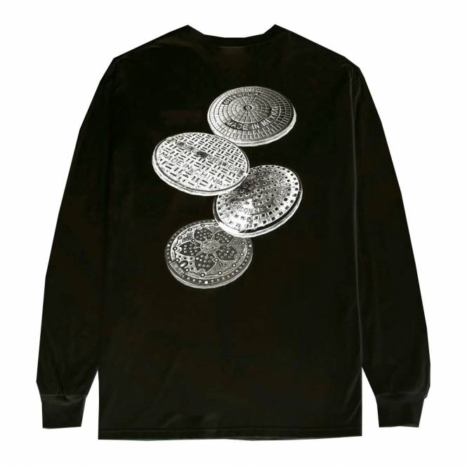 HUF No Caps Long Sleeve Skate T-Shirt - Black