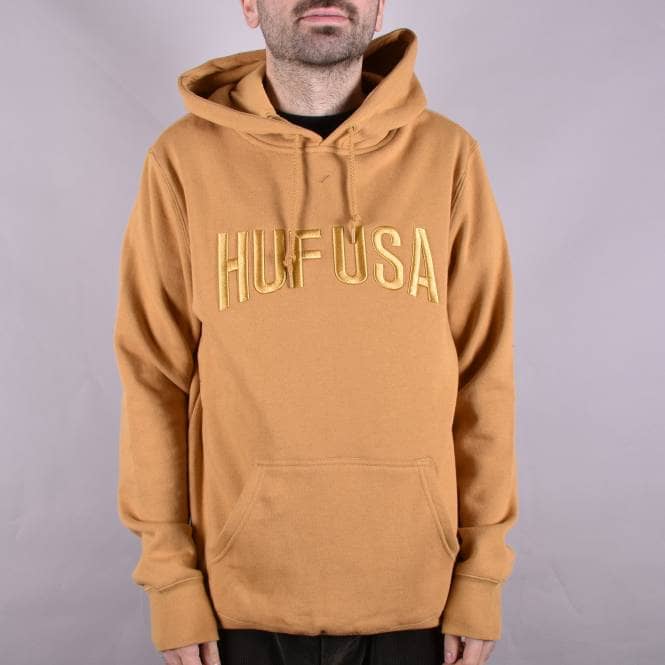 HUF Team Logo Pullover Hoodie - Honey Mustard