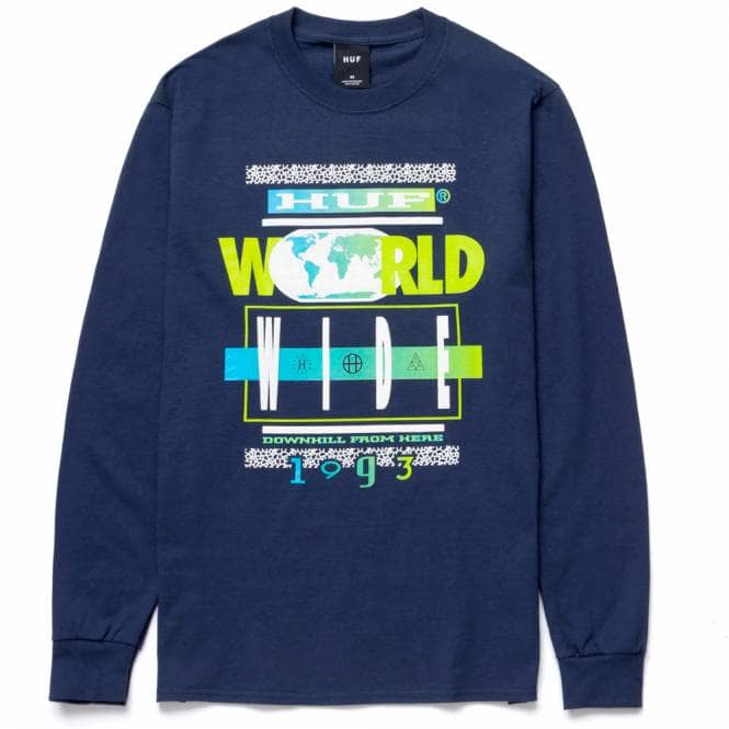 HUF Tour Long Sleeve Skate T-Shirt - Navy