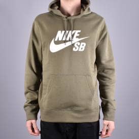 Icon Pullover Hoodie - Medium Olive/White