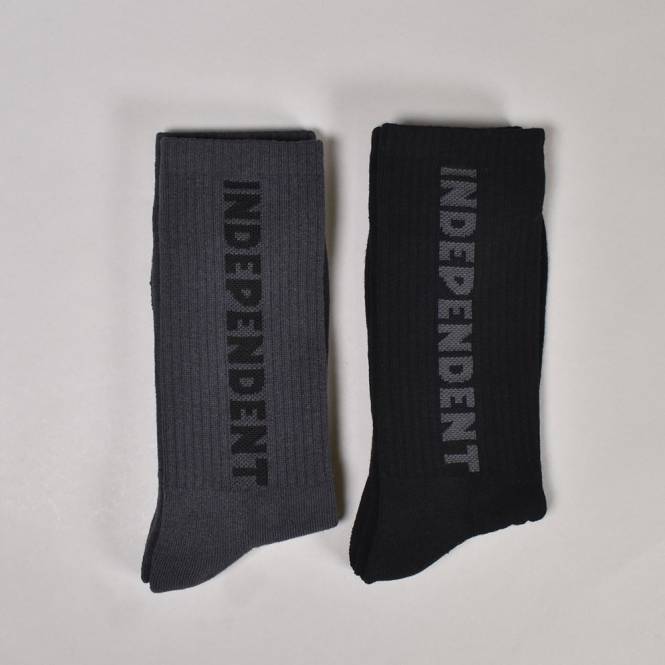 Independent Trucks Baseline (2 Pack) Socks - Black/Charcoal