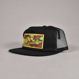 Kamo 5P Mesh Snapback Trucker Cap - Black