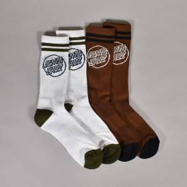 Kick (2 Pack) Socks - Chestnut/Black & White/Dark Moss