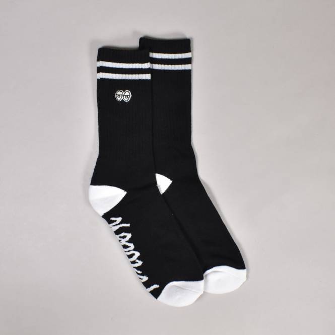 Krooked Skateboards Eyes Emb Socks - Black/White