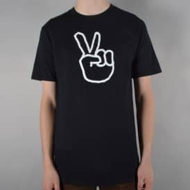 Left Handed Peace Skate T-Shirt - Black