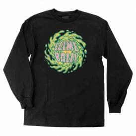 Logo Front Long Sleeve Skate T-Shirt - Black