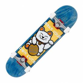 Lucky Cat (Blue) Mini Complete Skateboard - 7.25" x 29.5"