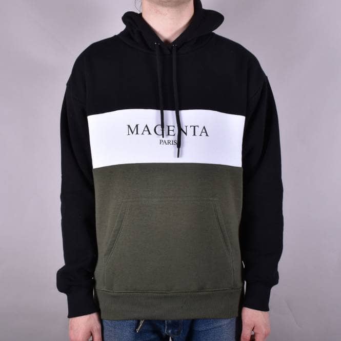 Magenta Skateboards Paris Tricolor Pullover Hoodie - Black/White/Khaki