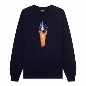 Metal Mask Long Sleeve Skate T-Shirt - Black