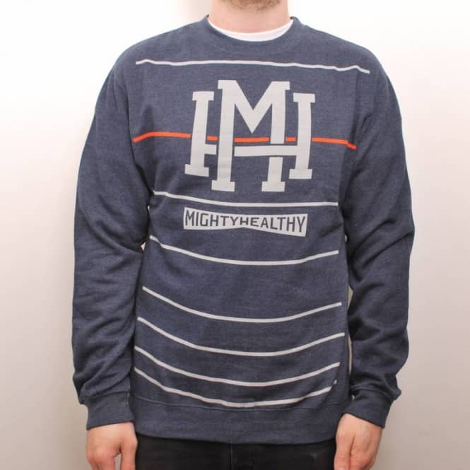 Mighty Healthy Stripes Crewneck - Navy