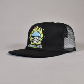 Mushroom Bighead Mesh Snapback Trucker Cap - Black/Blue/Green