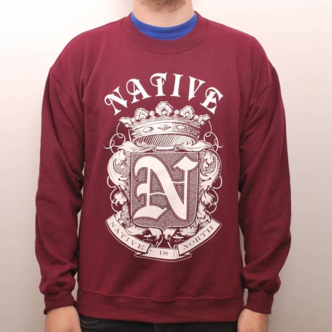 Native Native Crest Crew Burgundy