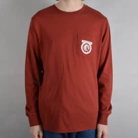 Native Longsleeve Pocket T-Shirt - Brick Red