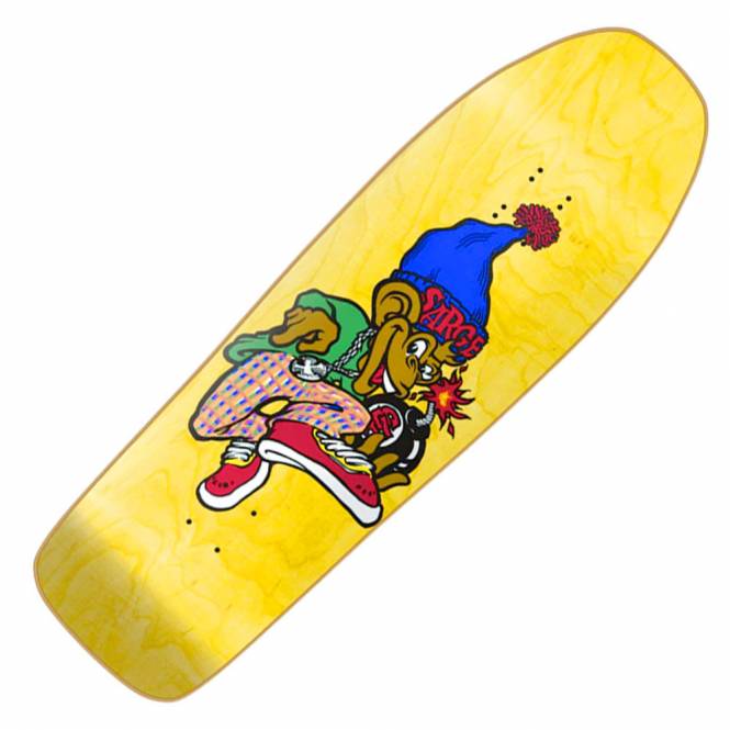 New Deal Skateboards Danny Sargent Monkey Bomber Yellow Reissue Skateboard Deck - 9.625