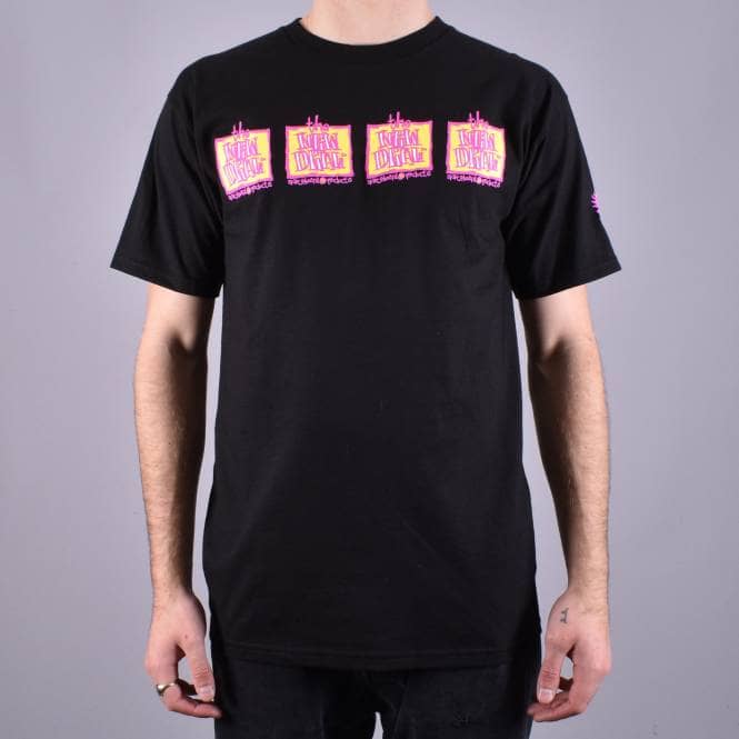 New Deal Skateboards Original Napkin 4 Bar Logo Skate T-Shirt - Black