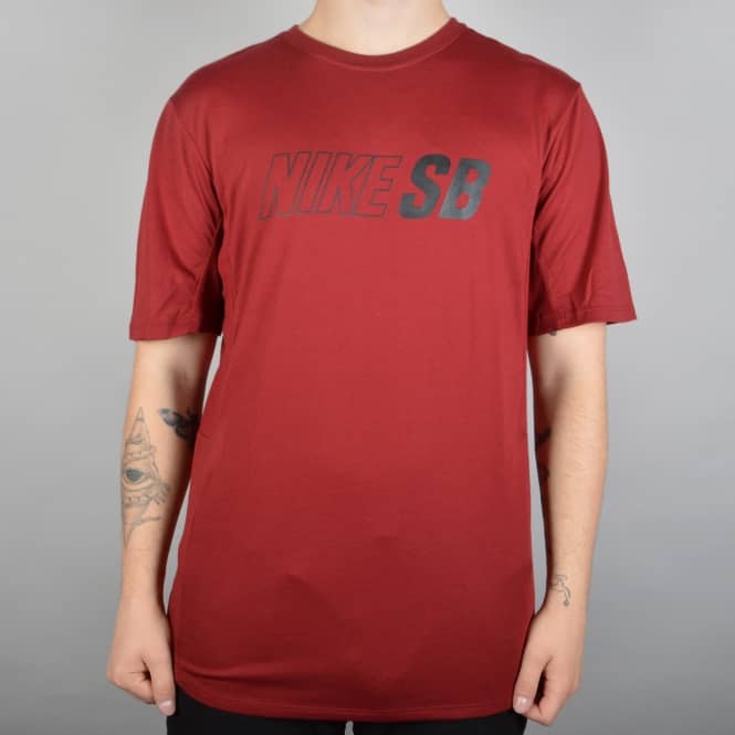 Nike SB Skyline Dri-Fit Cool GFX Skate T-Shirt - Dark Cayenne/Black