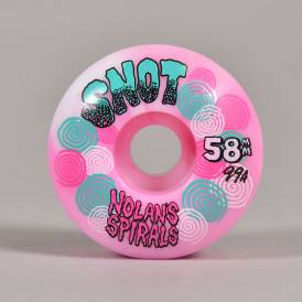 Nolan Houghton Spiral Wide Boys 99A (Pink/White Swirl) Skateboard Wheels 58mm