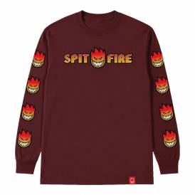 OG Split Bighead Fade Fill Long Sleeve Skate T-Shirt - Maroon