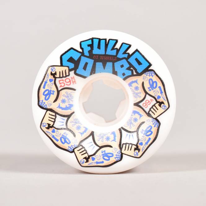 OJs Wheels Team Elite Full Combo 99A (White) Skateboard Wheels 59mm