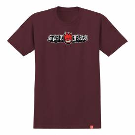 Old E Drop Bighead Skate T-Shirt - Burgundy/Red