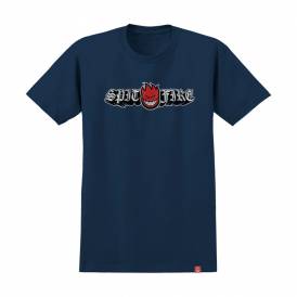 Old E Drop Bighead Skate T-Shirt - True Navy/Red