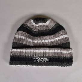 Ombre Stripe Knit Beanie - Black