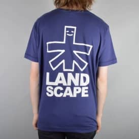 Outline Logo Backprint Skate T-shirt - Light Navy