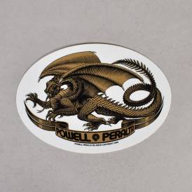 Oval Dragon (Gold) Skateboard Sticker - 5'' x 3.5''