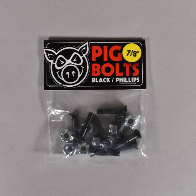 Pig Wheels Black Phillips Skateboard Bolts - 7/8''