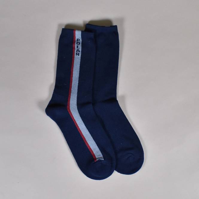 Polar Skateboards Side Stripe (Business) Socks - Navy