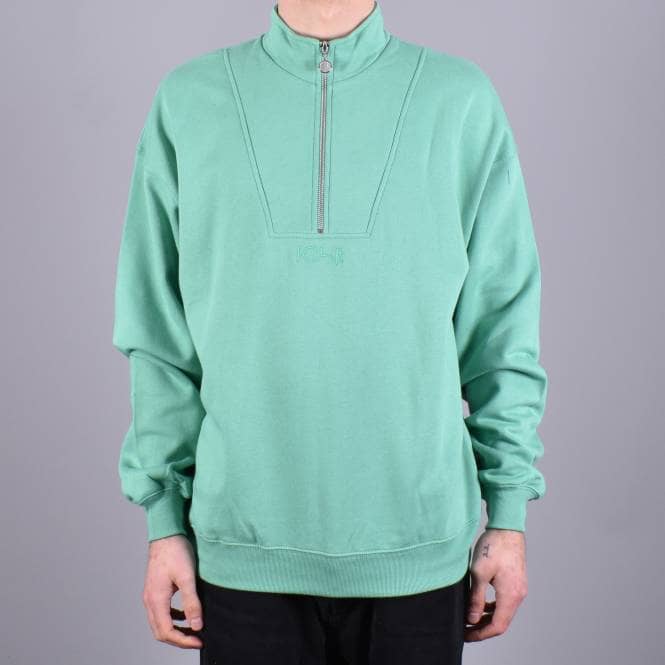 Polar Skateboards Zip Neck Sweatshirt - Peppermint